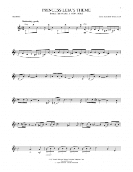 page one of Princess Leia's Theme (from Star Wars: A New Hope) (Trumpet Solo)