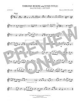 page one of Throne Room and End Title (from Star Wars: A New Hope) (Alto Sax Solo)