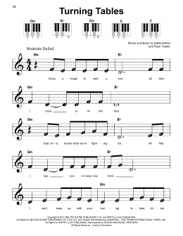 page one of Turning Tables (Super Easy Piano)