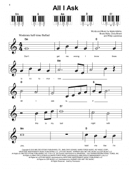 page one of All I Ask (Super Easy Piano)