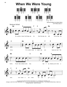 page one of When We Were Young (Super Easy Piano)