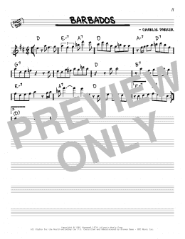 page one of Barbados (Real Book – Melody & Chords)