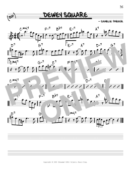 page one of Dewey Square (Real Book – Melody & Chords – Eb Instruments)