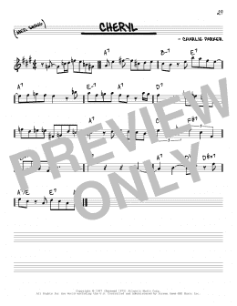 page one of Cheryl (Real Book – Melody & Chords – Eb Instruments)