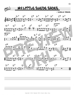 page one of My Little Suede Shoes (Real Book – Melody & Chords – Eb Instruments)