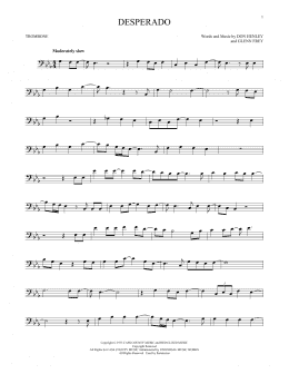 page one of Desperado (Trombone Solo)