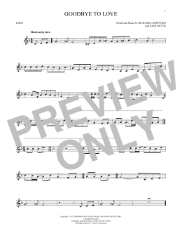 page one of Goodbye To Love (French Horn Solo)
