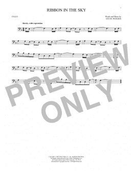 page one of Ribbon In The Sky (Cello Solo)