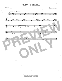 page one of Ribbon In The Sky (Violin Solo)