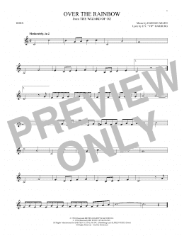 page one of Over The Rainbow (from The Wizard Of Oz) (French Horn Solo)