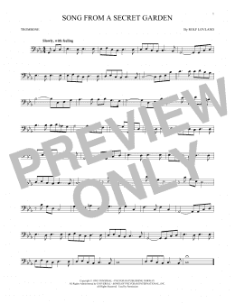 page one of Song From A Secret Garden (Trombone Solo)