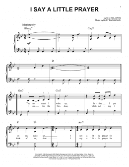 page one of I Say A Little Prayer (Very Easy Piano)