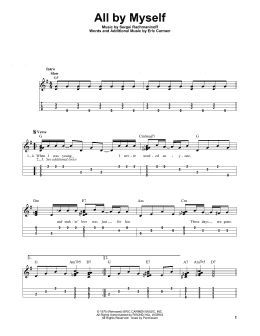 page one of All By Myself (Easy Ukulele Tab)