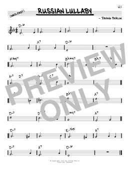 page one of Russian Lullaby (Real Book – Melody & Chords)
