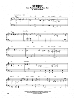 page one of Off Minor (Piano Transcription)