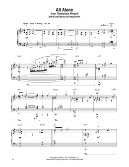 page one of All Alone (Piano Transcription)