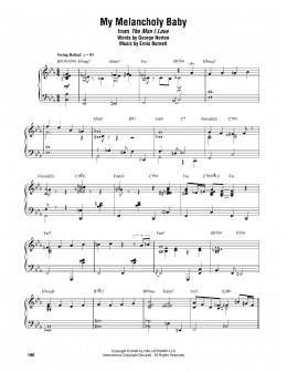 page one of My Melancholy Baby (Piano Transcription)