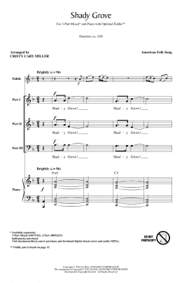 page one of Shady Grove (arr. Cristi Cary Miller) (3-Part Mixed Choir)