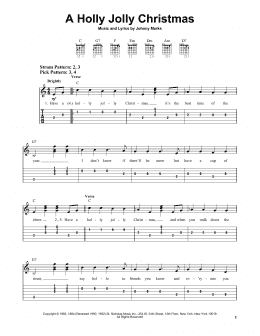 page one of A Holly Jolly Christmas (Easy Guitar Tab)