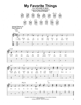 page one of My Favorite Things (from The Sound Of Music) (Easy Guitar Tab)