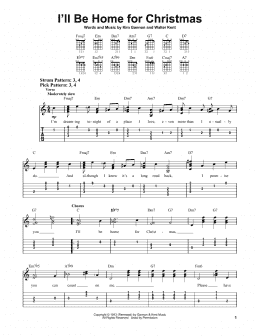 page one of I'll Be Home For Christmas (Easy Guitar Tab)