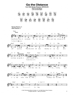 page one of Go The Distance (from Hercules) (Easy Guitar)