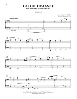 page one of Go The Distance (from Hercules) (Piano Duet)
