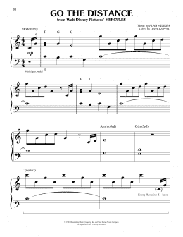 page one of Go The Distance (from Hercules) (Big Note Piano)