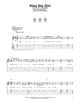 page one of Kiss The Girl (from The Little Mermaid) (Easy Guitar Tab)
