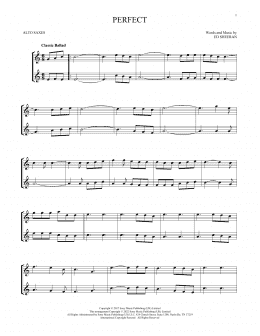 page one of Perfect (Alto Sax Duet)