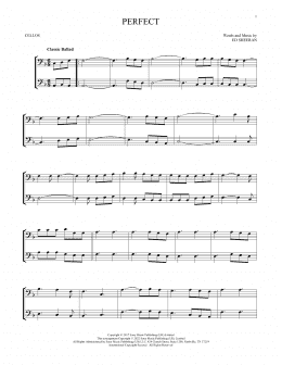 page one of Perfect (Cello Duet)