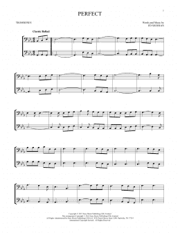 page one of Perfect (Trombone Duet)