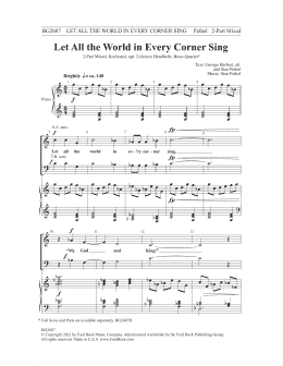 page one of Let All the World in Every Corner Sing (SATB Choir)