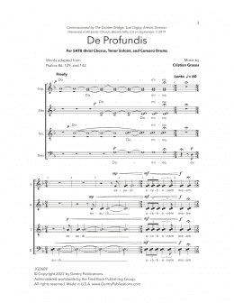 page one of De Profundis (Choir)