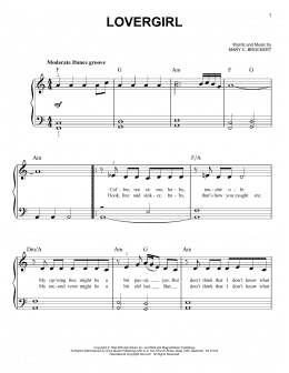 page one of Lovergirl (Easy Piano)