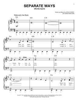page one of Separate Ways (Worlds Apart) (Easy Piano)