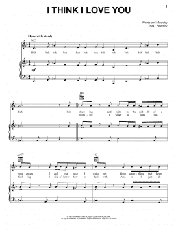 page one of I Think I Love You (Piano, Vocal & Guitar Chords (Right-Hand Melody))