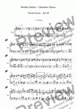 page one of Hedda Gabler - Chamber Opera   Vocal Score - Act II