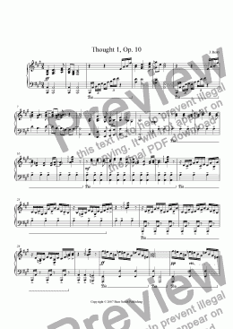page one of Thought #1, Op. 10