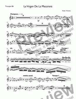 page one of Mendez - La Virgen De La Macarena for trumpet Bb
