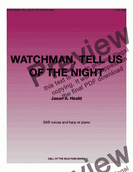 page one of Watchman, Tell Us of the Night 