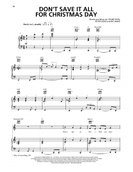 page one of Don't Save It All For Christmas Day (Piano, Vocal & Guitar Chords (Right-Hand Melody))