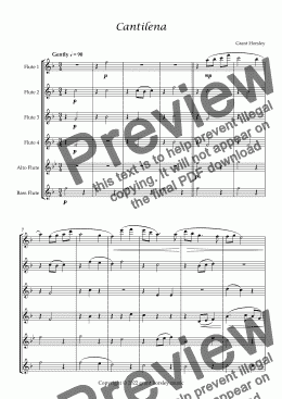 page one of "Cantilena" A Modern Lullaby For Flute Choir