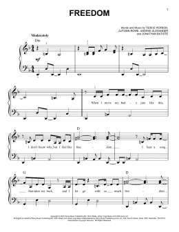 page one of Freedom (Easy Piano)