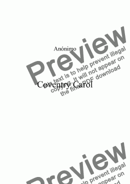 page one of Coventry Carol
