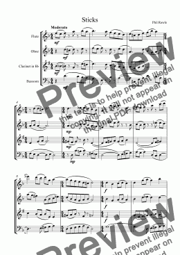 page one of Sticks - Wind Quartet