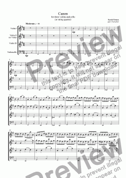 page one of Canon in G Major