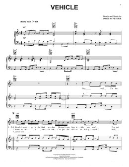 page one of Vehicle (Piano, Vocal & Guitar Chords (Right-Hand Melody))