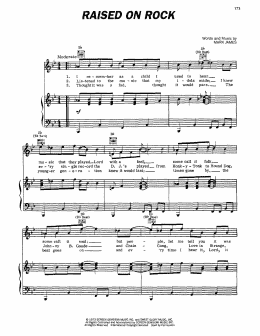 page one of Raised On Rock (Piano, Vocal & Guitar Chords (Right-Hand Melody))