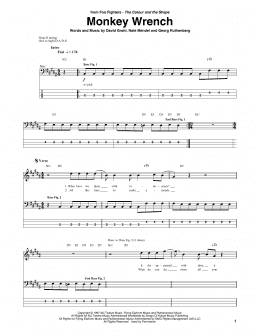 page one of Monkey Wrench (Bass Guitar Tab)